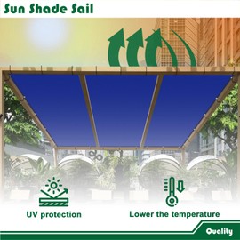 Goleray 12'x21' Sun Shade Cloth with Grommets Rectangle Sail Shade Pergola Canopy Patio Cover Outdoor Awning Gazebo Shelter, Blue