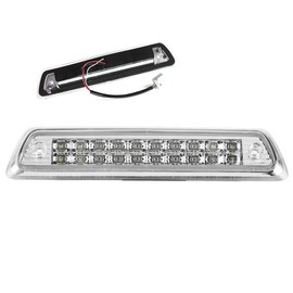 LED 3rd Third Brake Light Cargo Light High Mount Stop Light Compatible with Ford F-150 09-14,Chrome Housing/Clear Lens