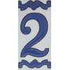 House Numbers Ceramic Tile Letters & Frame Spanish Blue Design