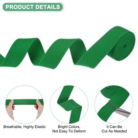 M METERXITY Elastic Bands for Sewing, 1.2" 4 Yards Roll of High Elasticity Knit Elastic Spool, Elastic for Sewing Waistband/Wigs/Pants/Crafts DIY Stretchy Ribbon [Green]