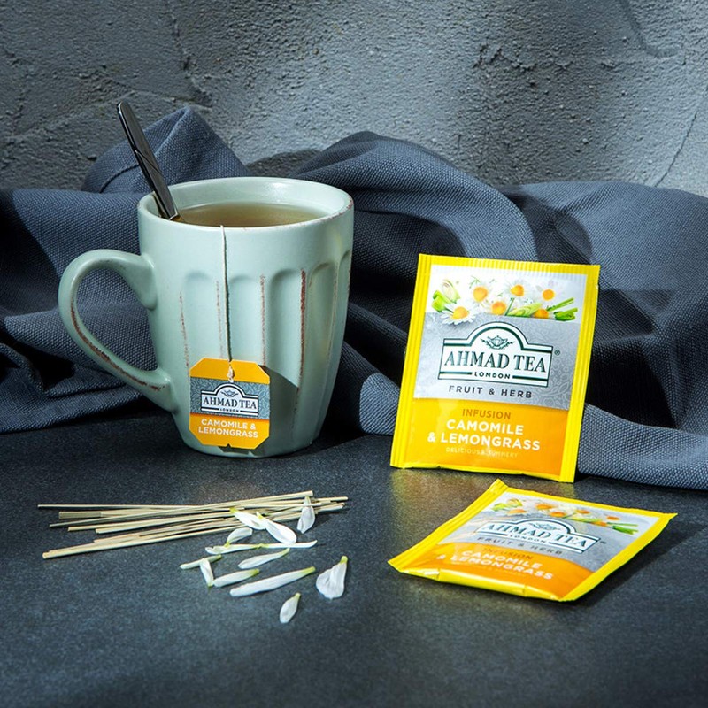 Ahmad Tea Herbal Tea, Camomile & Lemongrass Teabags, 20 ct