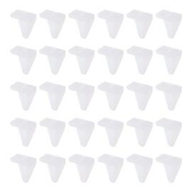 HARFINGTON 100pcs Shelf Support Peg 5mm/0.2" Triangular Metal Bracket Pegs with Pin Shelf Peg Shelf Clips for Furniture Bookcase Wardrobe Kitchen Cupboard, White