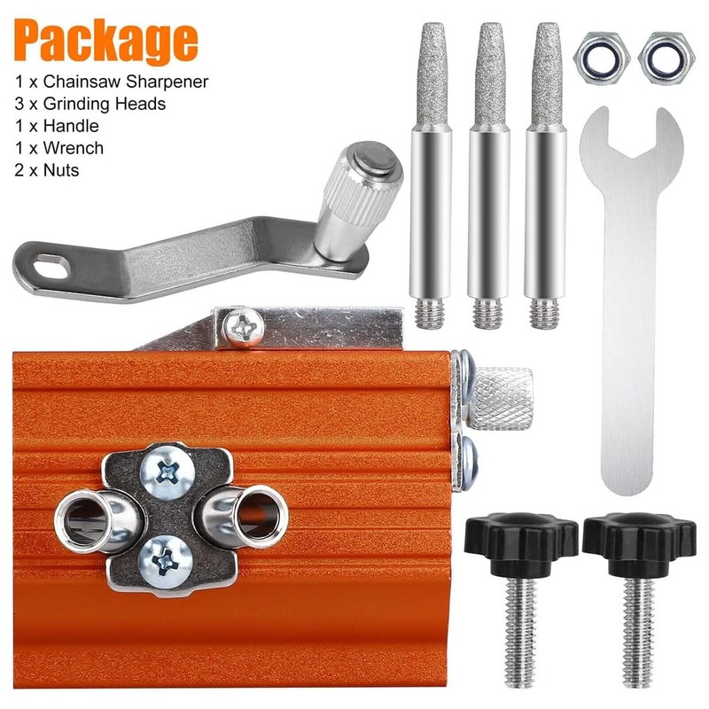 2 Sets Chainsaw Sharpening Jig Kit, Portable Hand Crank Chainsaw