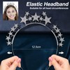 LEACCO Headband Stars Silver Women's Glitter Headband with Stars Rhinestone