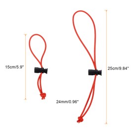 HARFINGTON 10pcs Elastic Cable Tie 5.9" 9.84" Multipurpose Extra Thick Cable Organizer Adjustable Cable Strap Toggle Tie Reusable Tangle for Home Office Travel, Red