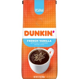 Dunkin' French Vanilla Flavored Ground Coffee, 12 Ounces (Packaging May Vary)