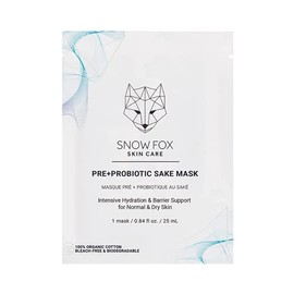 Pre+Probiotic Sake Mask – 5 Types of Vegan Prebiotics and Probiotics with Japanese Sake Ferment, Balances and Restores Skin Microbiome Health, Intensively Hydrates and Minimizes Water Loss, Brightens and Evens Out Skin Tone (1 Pack)