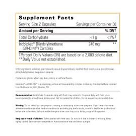 Integrative Therapeutics Indolplex – 240mg Bioavailable DIM for Hormone Balance Support* - Supports Estrogen Metabolism* - Gluten-Free & Dairy-Free - 60 Capsules (30 Servings)