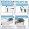 Homikit Stainless Steel Lunch Box with 2 Compartments, 850 ml