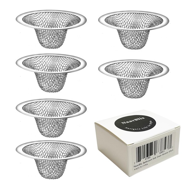 6-Pack Bathroom Mesh Sink Drain Strainer - 2.12" Top /
