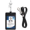 Teskyer Microfibre Leather ID Card Holder with Strap - Retractable