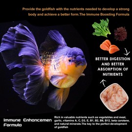 Bubble Magus Sinking Goldfish Food, Color Enhancing, Balanced Diet, All Natural Ingredients, Clear Water Formula, Slow Sinking Gold Fish Pellets, Goldfish Ultra Color （2oz）