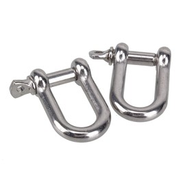 CNBTR M6 Chain D Rigging Fastener Shackle 1/4inch 304 Stainless Steel for Boat Dee Type Pack of 2