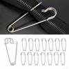 15 Pcs Large Safety Pins, 3 Inch / 75 mm