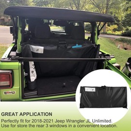 Opall [Upgrade Version] Soft Top Window Storage Bag fits for 2018 2019 2020 2021 2022 2024 2025 Jeep Wrangler JL JLU Sports Sahara Freedom Rubicon Unlimited 2 Door & 4 Door Replace Oem 68358392AC