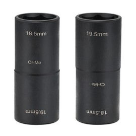 sukudon Impact Wrench Nuts 18.5 mm 19.5 mm Socket Spanner Set 1/2 Inch Double Head Wheel Brace Tyre Change Tool, Fit Ford Land Rover and All Models