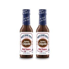 Sweet Baby Ray’s Smoked Chipotle Hot Sauce, Rich Smoky Heat with Chipotle Peppers, Perfect for Tacos, Wings & Grilling, 5 fl oz Bottles (Pack of 2)