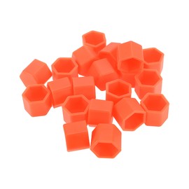 Partuto 20 Pcs Wheel Lug Nut Bolt Rims Tire Nut Screws Dust Cap Cover Nut Protection Silicone Fluorescent Orange 2.2x19x20.2mm