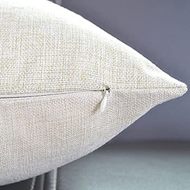Moslion Organic Natural Colors Decorative Throw Pillow Case Retro Modern Floral Decoration Cushion Cover Home Decor 18 x 18 Inch Cotton Linen for Sofa Couch
