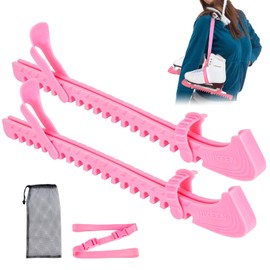 BOOSTEADY Ice Skate Protector, Adjustable Spade Protection, Blade Protectors for Ice Hockey Skates, 1 Pair of Ice Skate Protective Covers, Pink
