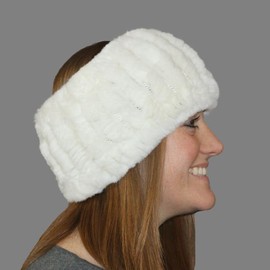 Glacier Wear - Rex Rabbit Fur Headband - Cream hnc500