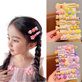 Hair Clips for Girls,28 Pcs No Slip Metal Snap, Barrettes for Kids Teens Women, Cute Candy Color Cartoon Design Hair Pins (color A)