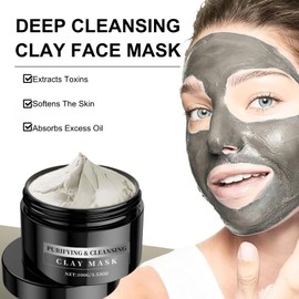 Clay Face Masks-Deep Cleansing Clay Face Mask,Black Head Remover for Faces,Faces Scrub Exfoliator,Blackhead Remover & Pore Minimizer,With Glycerin & Aloe Extract,Korean Skincare