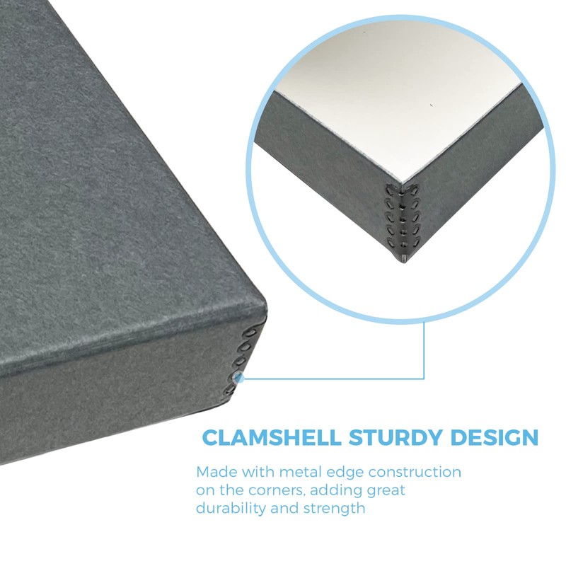 Lineco Folio Storage Box, Clamshell Design with Metal Edge. 16.5x20.5x1.75