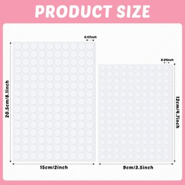 2000 Pcs Clear Double Sided Tape Stickers Transparent Round Adhesive Dots Stickers for Craft DIY Art Office Supplies (Round Dots)