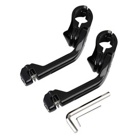 32mm 1.25" Long Angled Adjustable Highway Footpegs Mount Clamp Fits For Harley Davidson Touring Road Electra Street Glide Road King Dyna Sportster Honda Kawasaki Yamaha Motorcycle