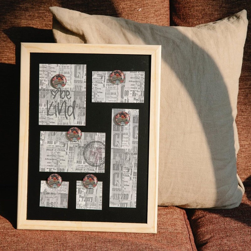 Evans1nism Chinoiserie Charcoal Coral Glass Magnets Refrigerator Ethnic Style Small