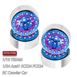 BRCatWPark 1.3 Aluminum Beadlock Wheel Rims for SCX24 TRX4M FCX24 1/24 1/18 RC Crawler Car,4pcs RC Truck 1.3 Wheel Rims for 1/18 TRX4M 1/24 SCX24 FCX24 RC Truck Beadlock Rims,Navy Blue