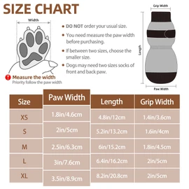 PUPTECK Anti-Slip Dog Socks with Double Sides Grips for Small Medium Large Dogs Hardwood Floors Prevents Licking, Dog Shoes for Hot Pavement Traction Control Paw Protector for Senior Dogs, Grey L