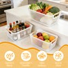 SHAIDOJIO 6 Pack Plastic Mesh Baskets with Wooden Handles, White