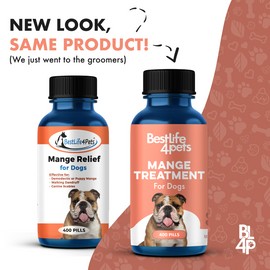 BestLife4Pets Demodectic Mange Relief for Dogs All Natural Healthy Coat Itch Relief