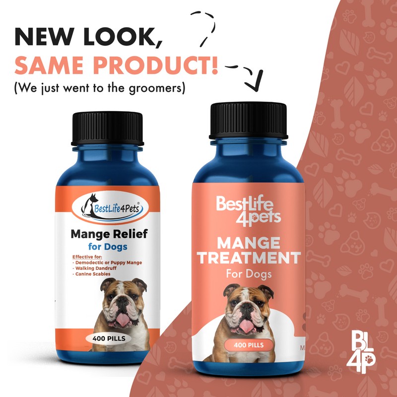 BestLife4Pets Demodectic Mange Relief for Dogs All Natural Healthy Coat