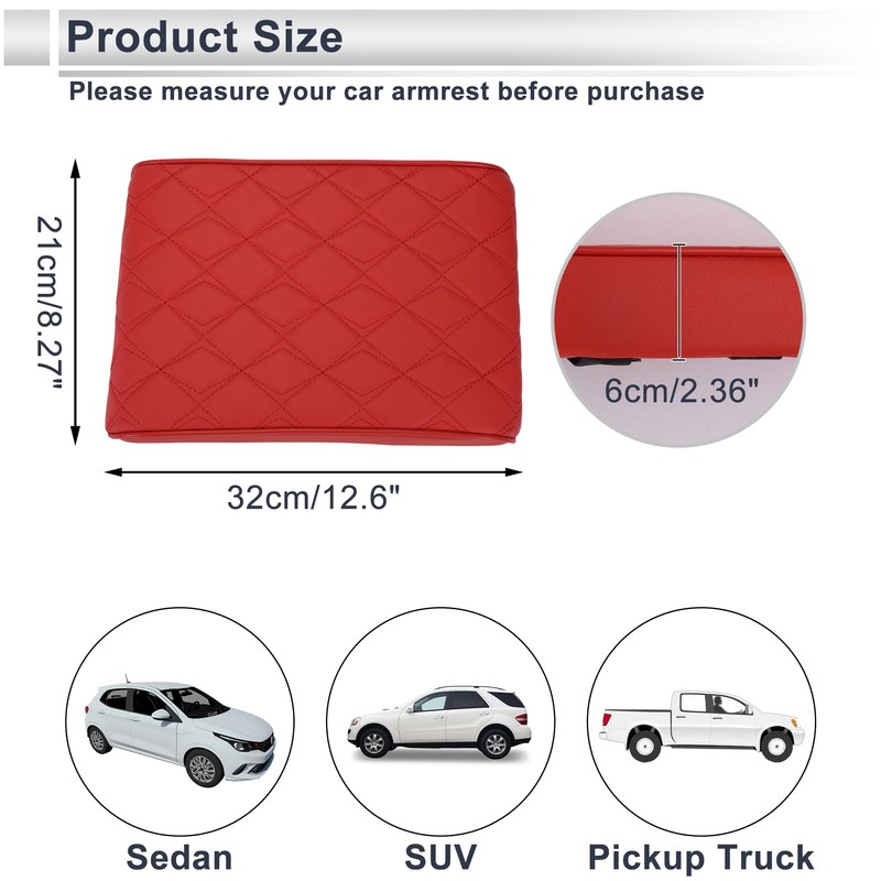 X AUTOHAUX Car Center Console Cover Car Armrest Cover 12.6"x8.27"x2.36"