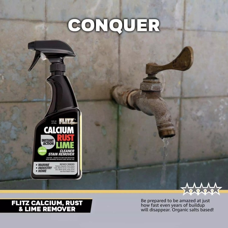 FLITZ Instant Calcium Lime and Rust Remover 16oz/473ml TWO PACK