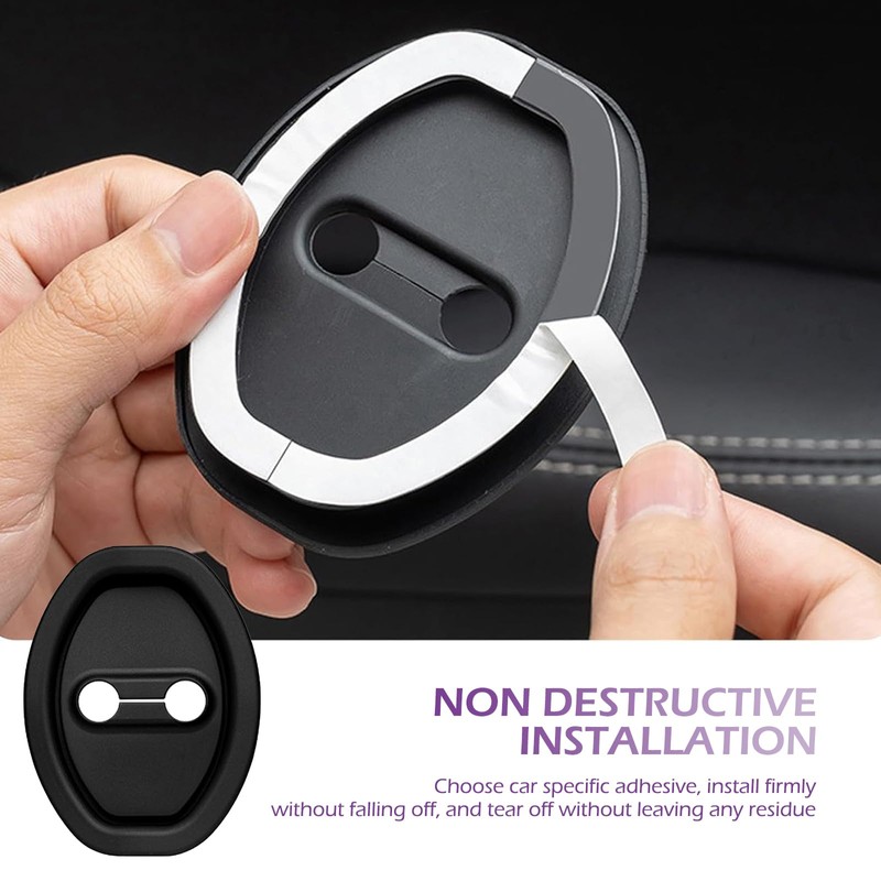 Door Lock Strike Protector, Silicone Silent Shock Absorption Pad, Rust-Proof