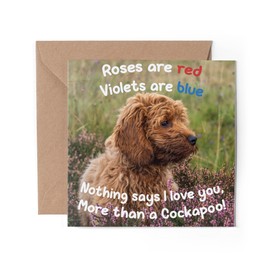 1 x Greeting Card - Cockapoo Love You Puppy Dogs Pets Birthday Anniversary Valentines Animals Love Wife Partner Mum Dad Girls Friend #79791