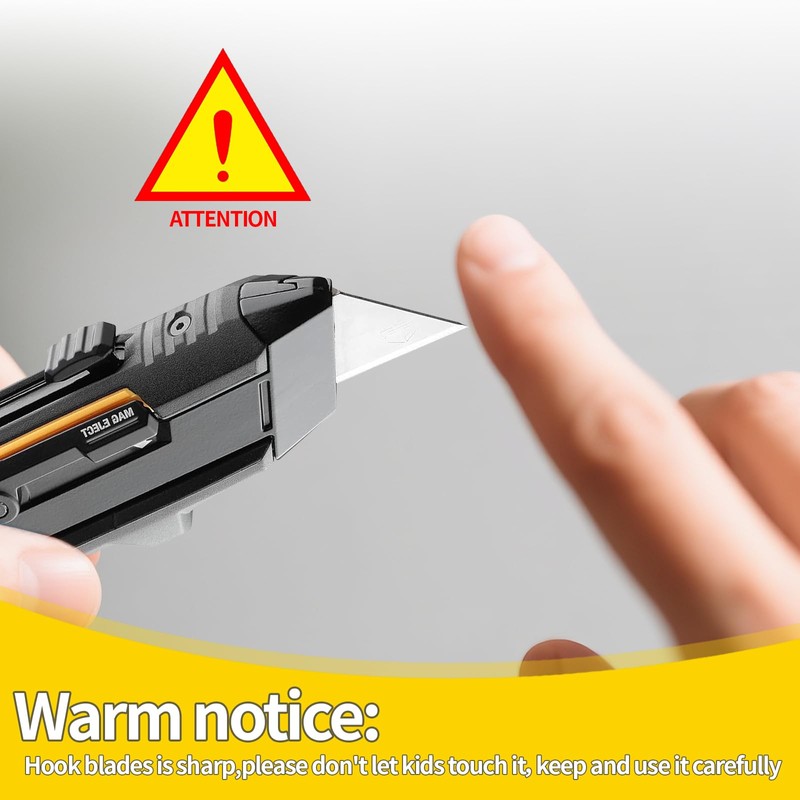 Utility Knife Blades Compatible with Toughbuilt,Steel hook Blades for Cutting
