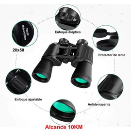 VAK Binoculares 20x50A Ahulados Agua Alcance 10 KM Protectores y Funda