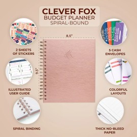 Clever Fox Budget Planner – Coiled Budget Book with Colorful Pages, Monthly F...