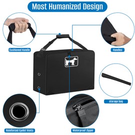 SIRUITON Dog Playpen Storage Bag Fits 40" H 8 Panels and 9 Stakes, Heavy Duty 600D Oxford Fabric Suitable for Foldable Exercise Pet Playpen, Dog Fence Travel Bag with Reinforcing Plate & Shoulder