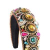 Rhinestone Padded Headband Baroque Crystal Embellished Hairbands Colorful Beaded Headbands