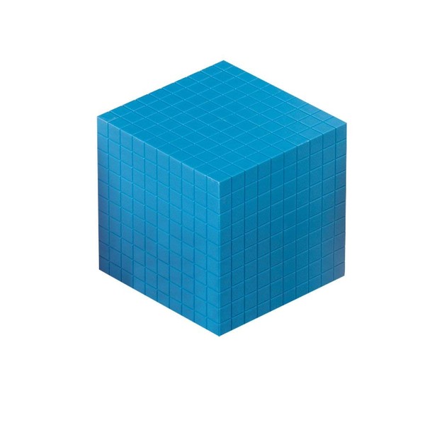hand2mind Blue Plastic Base Ten Blocks Cube, Place Value Blocks,