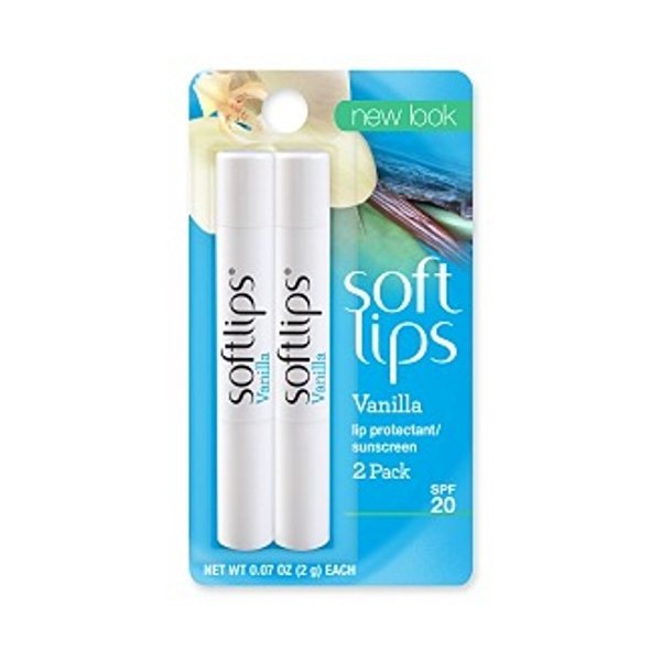 Softlips Lip Protectant/Sunscreen SPF 20, Value Pack, Vanilla 2 Each by Softlips