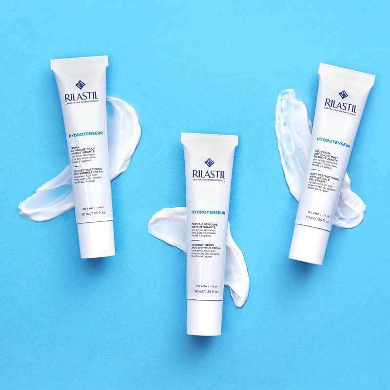Rilastil Hydrotenseur Anti-Wrinkle Face Cream for Restoration, Light Texture with