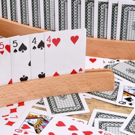 Adgadg Card Stand, Set of 4, Playing Card Stands, Wooden Card Holder, Wooden Card Rack, Poker Game, Trekking