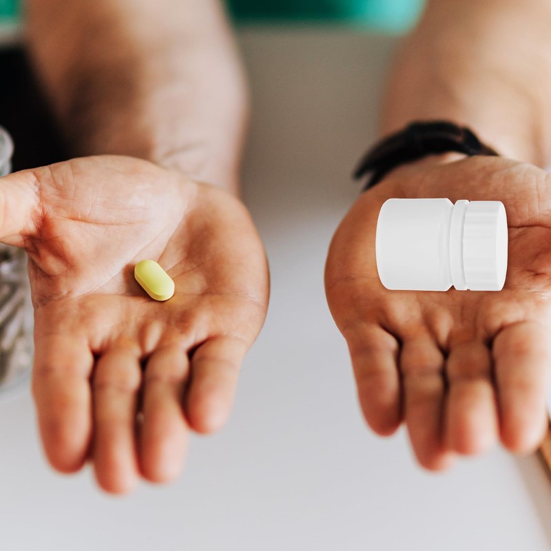 Healvian 12Pcs White Empty Plastic Bottles,30ml Empty Plastic Pill Bottles,Refillable